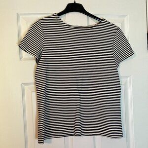 Theory: Navy-and-white striped top (size M)